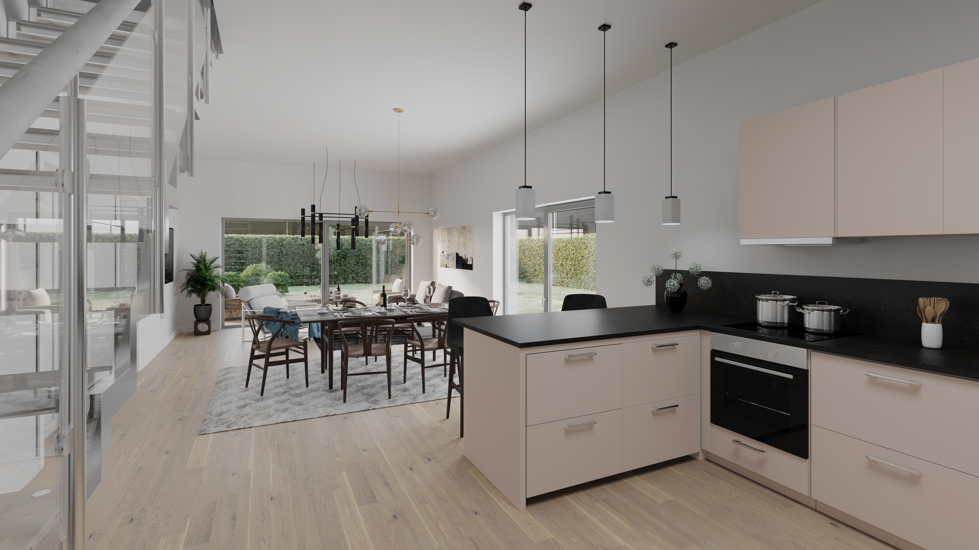 Interior - kitchen-livingroom combo